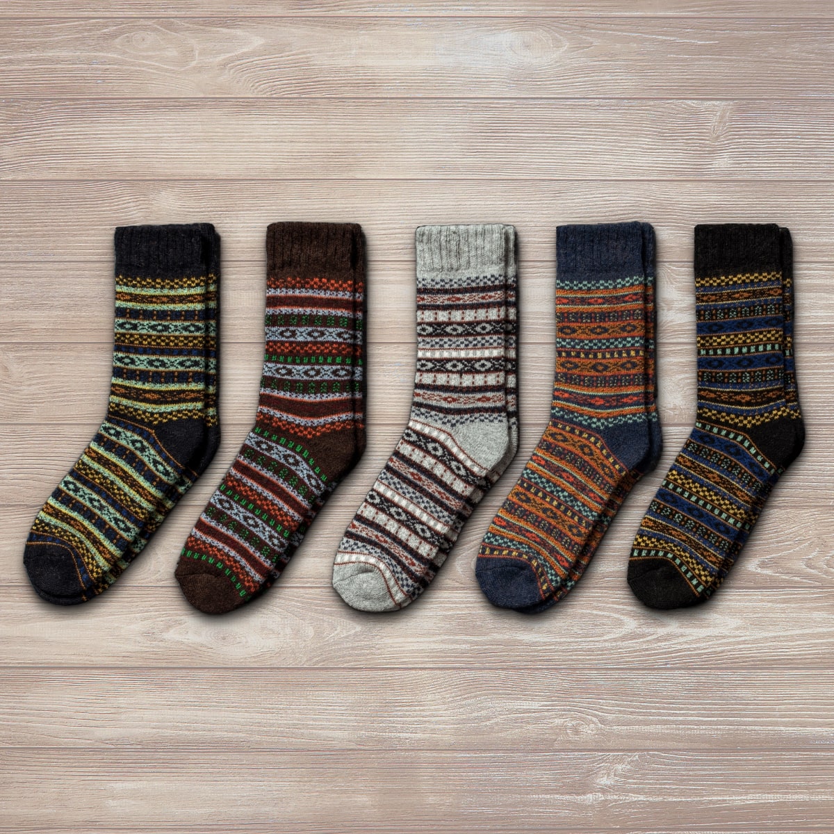 Chaussettes en laine mérinos Ragnar (5 paires) - Chaleur & confort