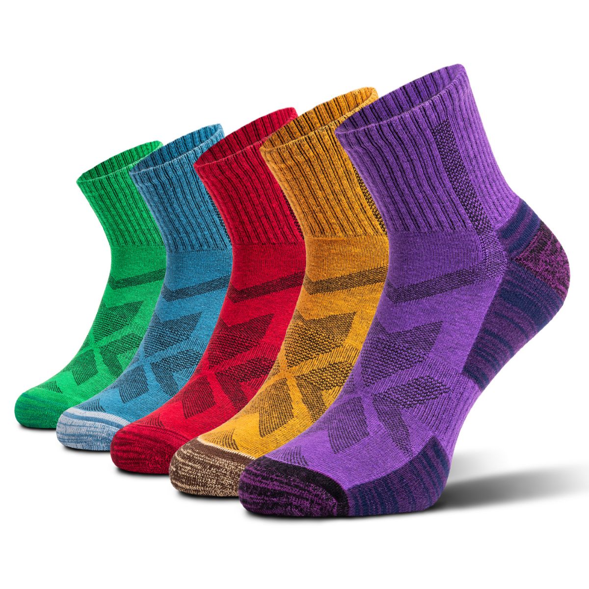 thumbnail image 2 of 3 Pairs Trekking Hiking Socks – Functional Sports Socks For Women & Men – White, Calf-Length 2 of 3